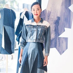 MAJE Valda Two Tone Denim Jacket